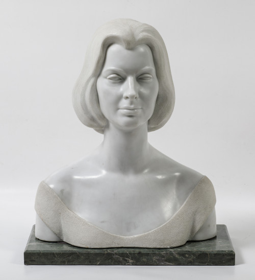 JUAN DE ÁVALOS, "Busto femenino", Escultura de mármol blanco