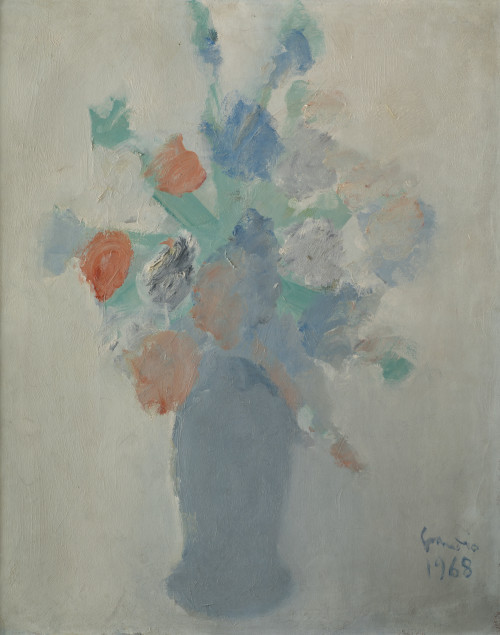 CONSTANTINO GRANDÍO, "Florero", 1968, Óleo sobre lienzo