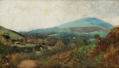  ESCUELA ESPAÑOLA, "Valle de Toranzo", Óleo sobre lienzo