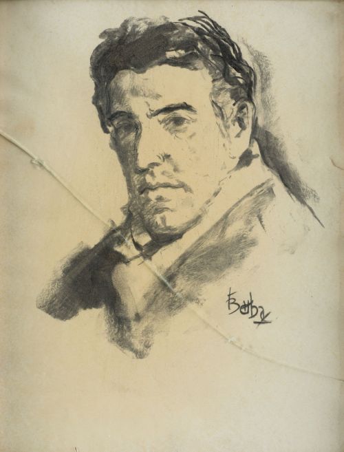 JUAN BARBA, "Retrato de Juan Ventura Barrio", 1962, Tintas