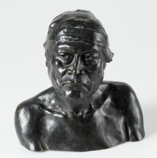 VÍCTOR DE POL, "Cacique indio Pampa", Bronce patinado