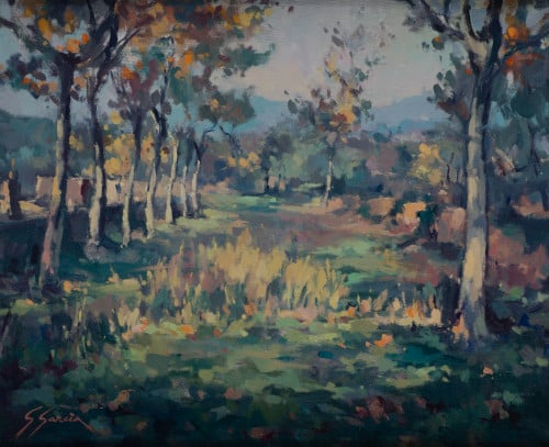 GREGORIO GARCÍA/Fall., "Paisaje", Óleo sobre lienzo