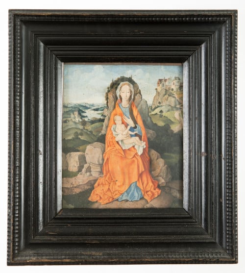 ANÓNIMO, "Virgen con el Niño", Óleo sobre tabla