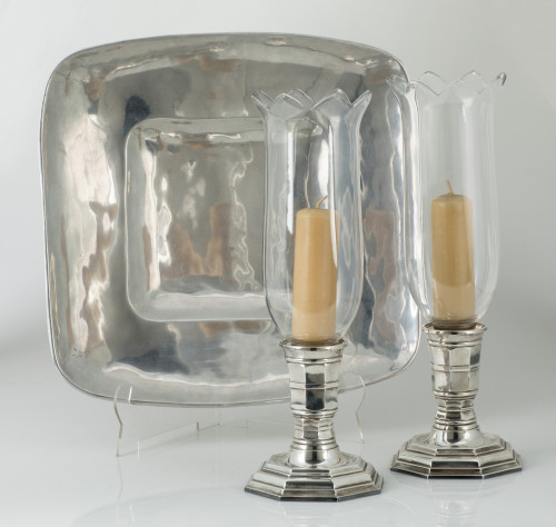 Candeleros de cristal de Baccarat y metal plateado de Chris