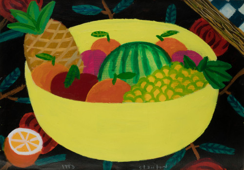 PHILLIP STANTON, "Bodegón con frutas", 1993, Acrílico sobre