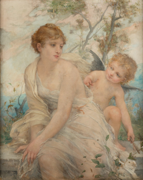 ANÓNIMO, "El baño de Venus", 1884, Óleo sobre lienzo