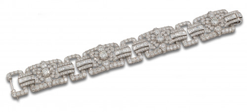 BRAZALETE DE DIAMANTES, EN ORO BLANCO