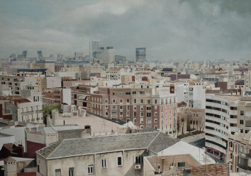 FERNANDO COBO ARCAS, "Vista de Madrid", 2001, Óleo sobre li