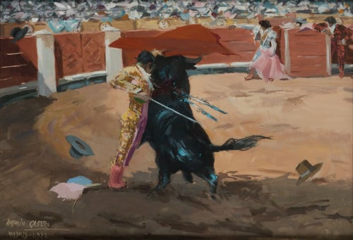 ANTONIO CASERO, "Escena taurina", 1972