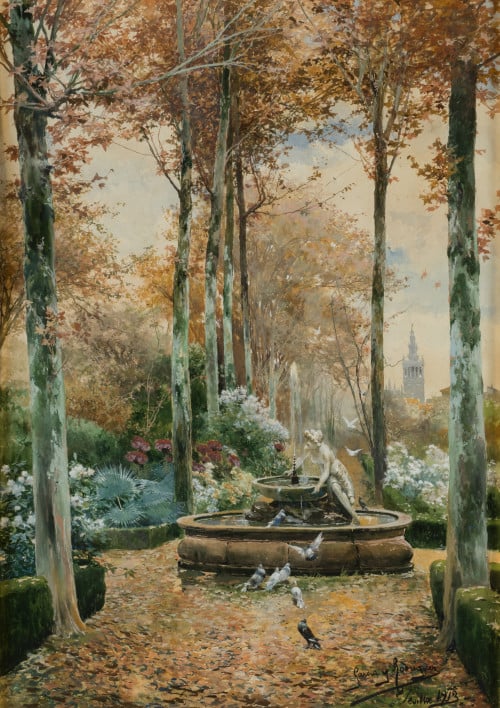 MANUEL GARCÍA Y RODRÍGUEZ, "Jardín de Sevilla", 1913