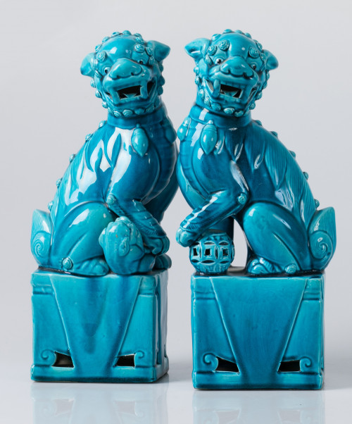 Pareja de leones de Fo, China, S. XX