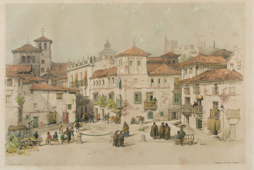 GEORGE VIVIAN, "Granada, Plaza del Campillo", Litografía