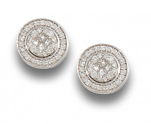 PENDIENTES DE ORO BLANCO Y DIAMANTES