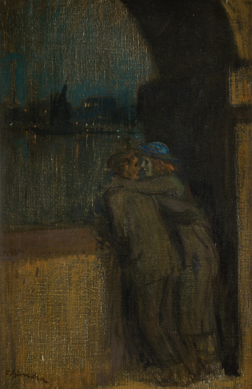 FRANCISCO SANCHA Y LENGO, "Pareja en el puente de Londres"