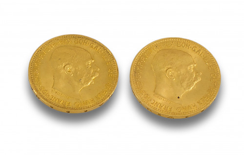 DOS MONEDAS DE VEINTE CORONAS AUSTRIACAS