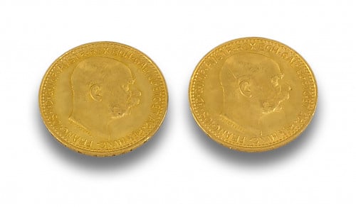 LOTE DE DOS MONEDAS DE 10 CORONAS DE 1912