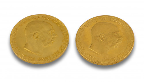 DOS MONEDAS DE VEINTE CORONAS DE 1915