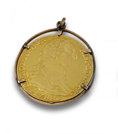 COLGANTE CON MONEDA DE 4 ESCUDOS DE 1788