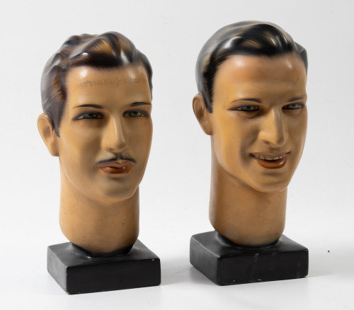 Dos cabezas masculinas de maniquí, c. 1930