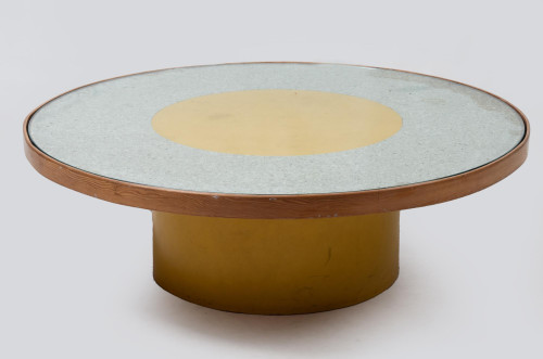 Mesa de café circular, diseño de Santiago Biosca, España, a