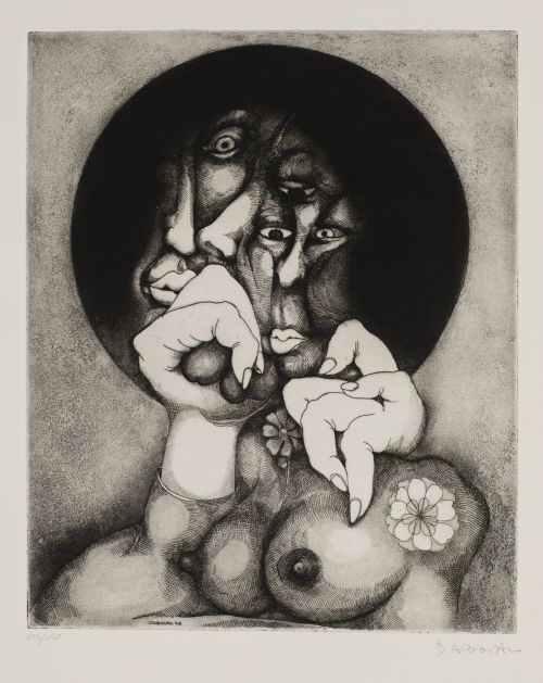 PIERRE DABOVAL, "Las flores del mal", 1975, 10 grabados al