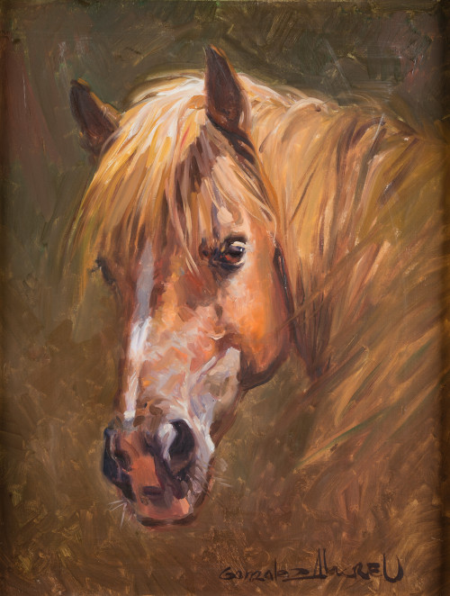 JUAN GONZALEZ ALACREU, "Caballo", Óleo sobre lienzo.