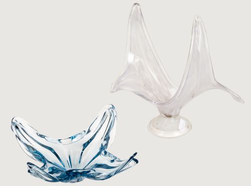 Lot of two Murano glass centers, Italy, mid 20th century