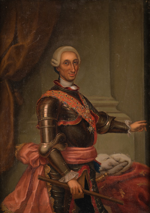 ESCUELA ESPAÑOLA, "Retrato del rey Carlos III", Óleo sobre 