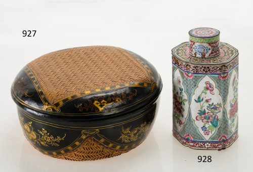 Tea Caddy de esmalte, Cantón, periodo Qianlong, China, S.XV