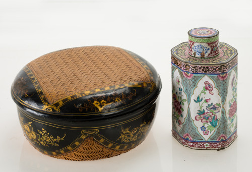 Tea Caddy de esmalte, Cantón, periodo Qianlong, China, S.XV