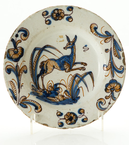 Plato de loza serie tricolor, Talavera, S.XVII