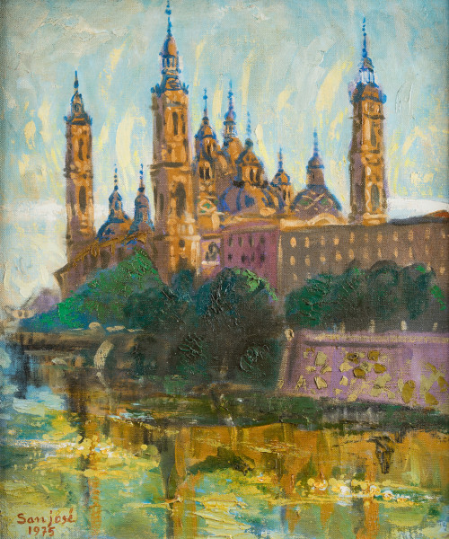 FRANCISCO SAN JOSE GONZÁLEZ, "El Pilar, Zaragoza", 1975, Ól