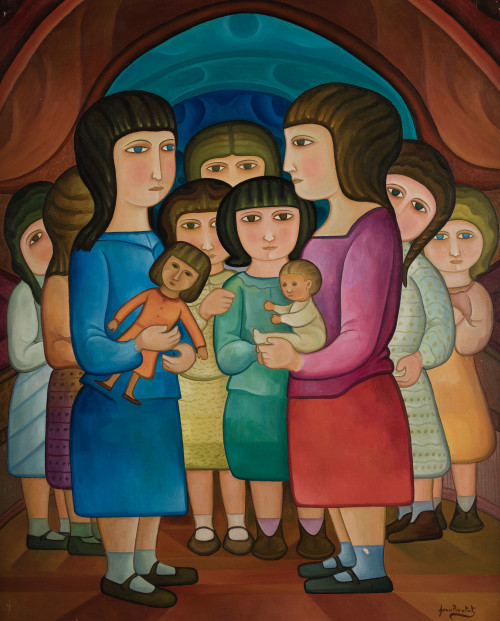 JOAN BROTAT, "Mujeres", Óleo sobre lienzo