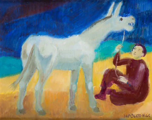 HIPÓLITO HIDALGO DE CAVIEDES, "El mozo y el burro", 1985, Ó