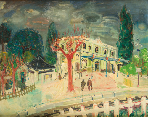 CARLOS NADAL, "La estación", 1975, Óleo sobre lienzo