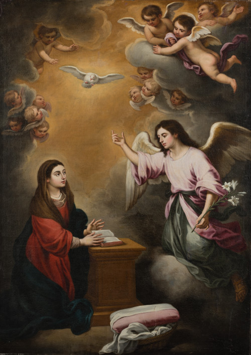 SEGUIDOR DE BARTOLOMÉ ESTEBAN MURILLO, "La Anunciación", Ól