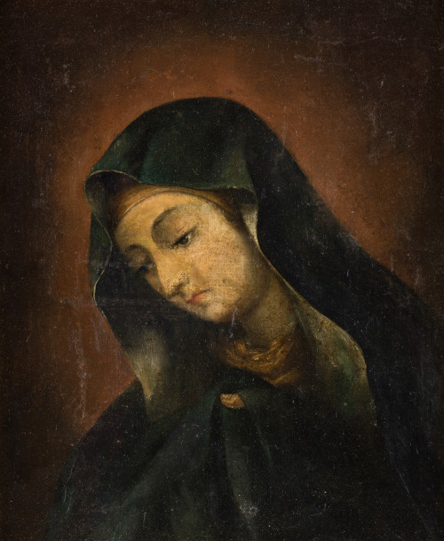 ESCUELA ESPAÑOLA, "Dolorosa", Óleo sobre lienzo  