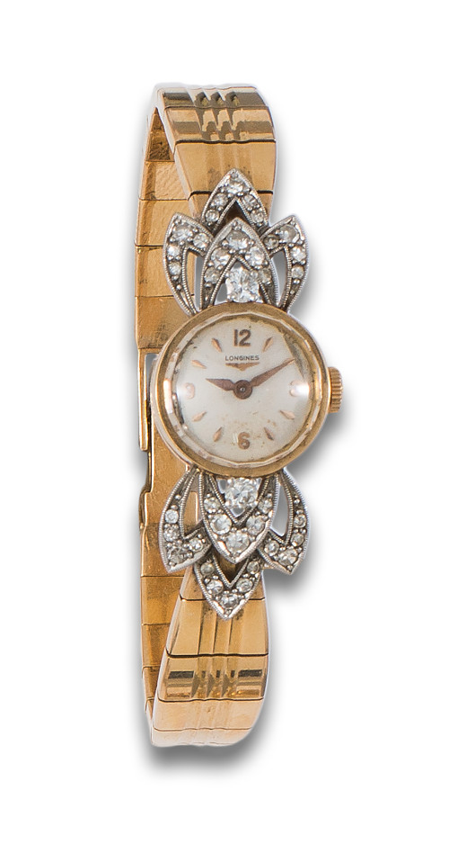 RELOJ DE PULSERA LONGINES, DE ORO AMARILLO CON DIAMANTES