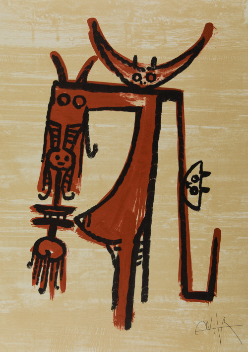 WIFREDO LAM, "El último viaje del buque fantasma", 12 litog