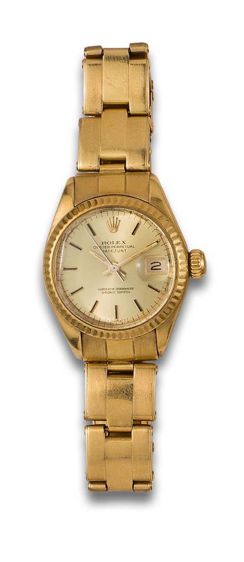 RELOJ DE PULSERA ROLEX OYSTER PERPETUAL DATE JUST EN ORO AM