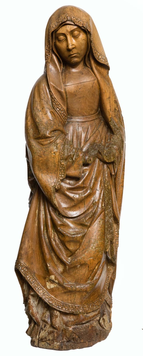 "Virgen Dolorosa" Escultura en madera tallada S.XIV.