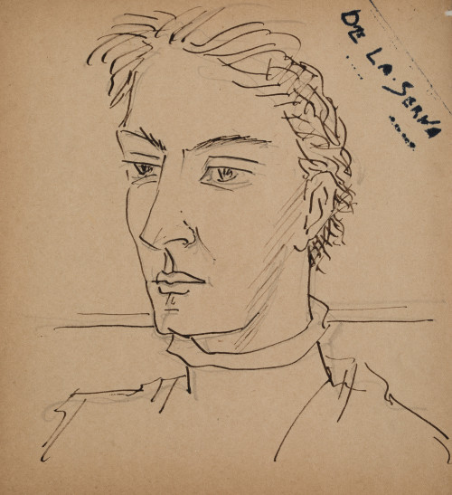 ISMAEL GONZÁLEZ DE LA SERNA, “Joven”, Dibujo a lápiz y ti