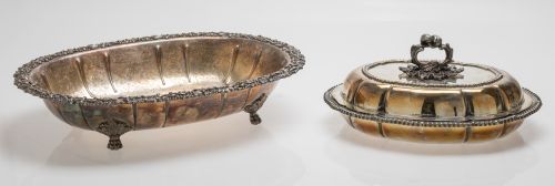 Legume container with silver metal lid, England, late 19th