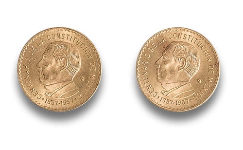 DOS MONEDAS CONMEMORATIVAS EN ORO DEL CENTENARIO DE LA CONS