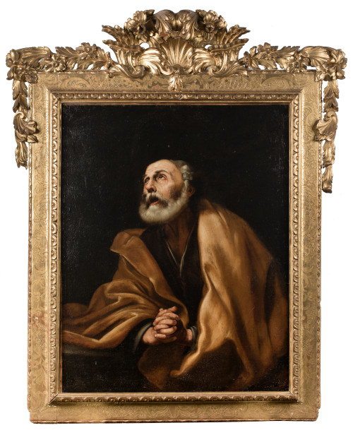 SEGUIDOR DE JOSÉ DE  RIBERA, "San Pedro penitente", Óleo so