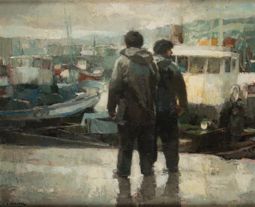 MANUEL MARTINEZ ALCOVER Madrid (1926) / (2020) "Fishermen"