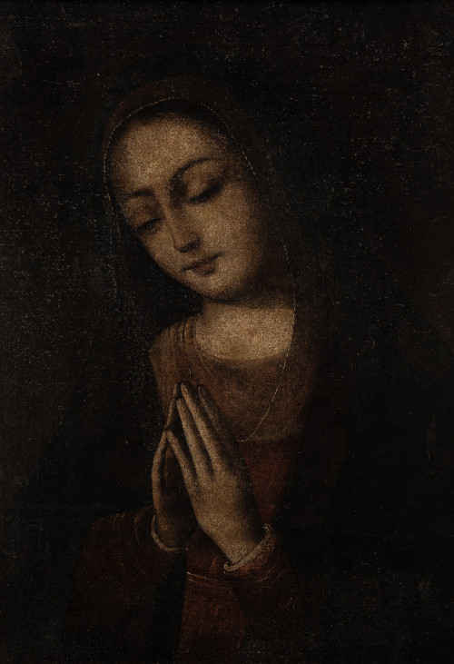 ESCUELA ESPAÑOLA, "Virgen de la Anunciación", Óleo sobre li