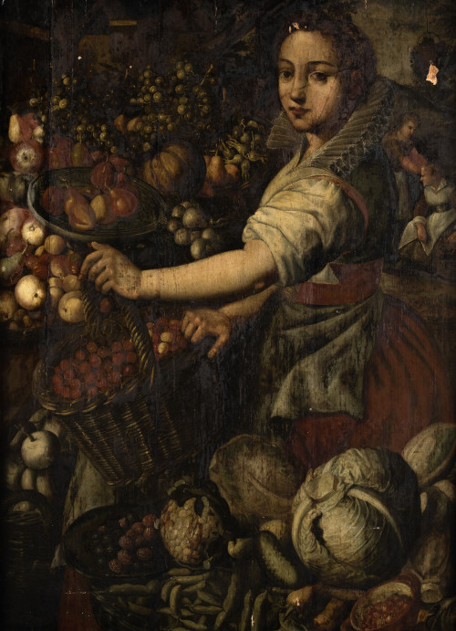 SEGUIDOR DE JOACHIM BEUCKELAER , "Otoño, bodegón con frutas