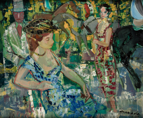 EMILIO GRAU SALA, "Paddock", 1960, Óleo sobre lienzo