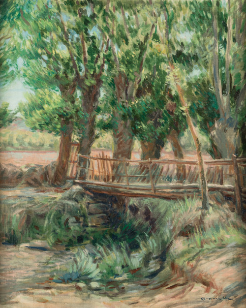 ENRIQUE GARCIA CARRILERO, "Paisaje de Soria", Óleo sobre li